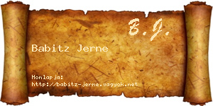 Babitz Jerne névjegykártya